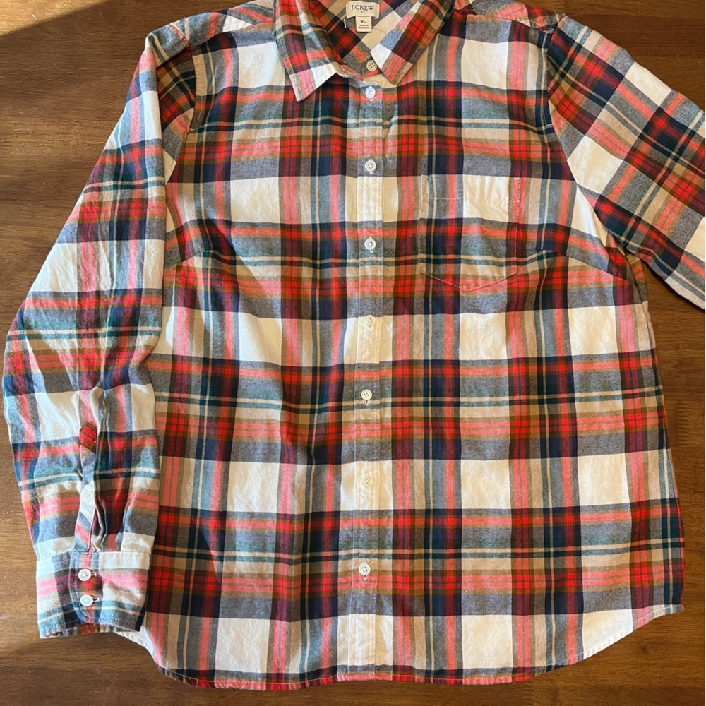 J. Crew Factory Plaid Button Down Shirt Size XL NWOT